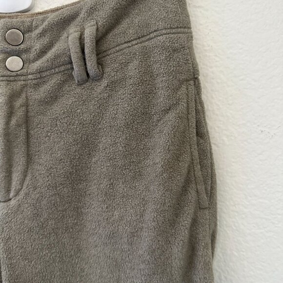Free People Pants High Rise Wide Straight Leg Zip Button Closure Khaki 2 - Picture 3 of 5